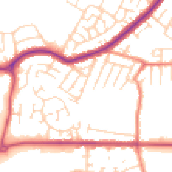 Daytime road noise heatmap for DN34 4DU