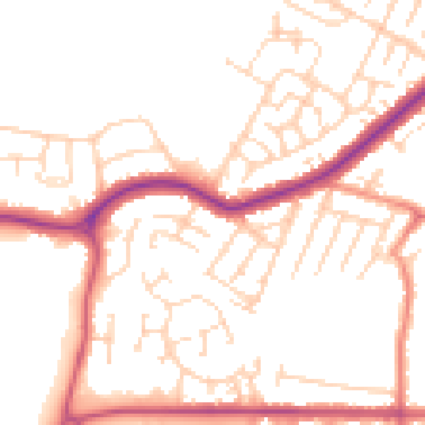 Daytime road noise heatmap for DN34 4DW