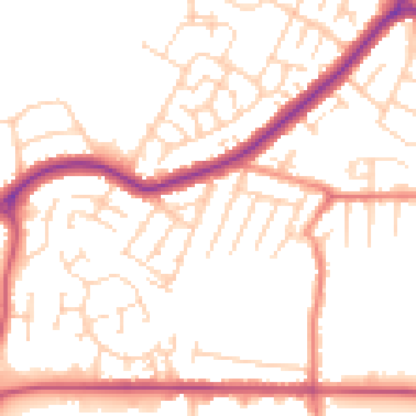 Daytime road noise heatmap for DN34 4DX