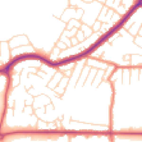 Daytime road noise heatmap for DN34 4DY