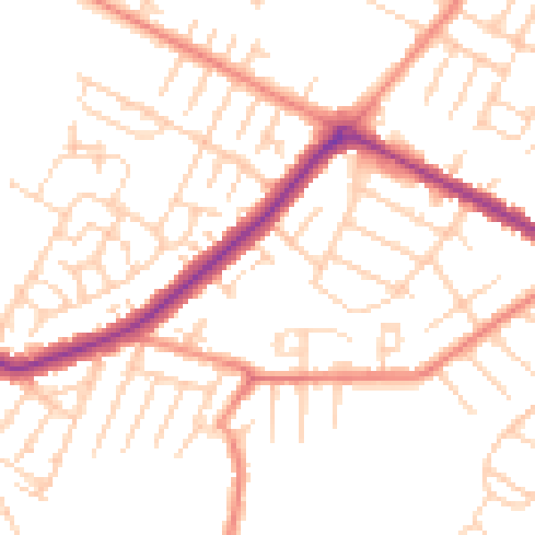Daytime road noise heatmap for DN34 4EQ