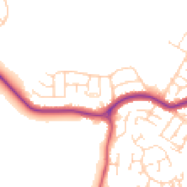 Daytime road noise heatmap for DN34 4JY