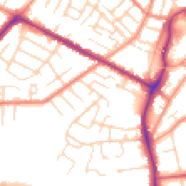 Daytime road noise heatmap for DN34 4PB