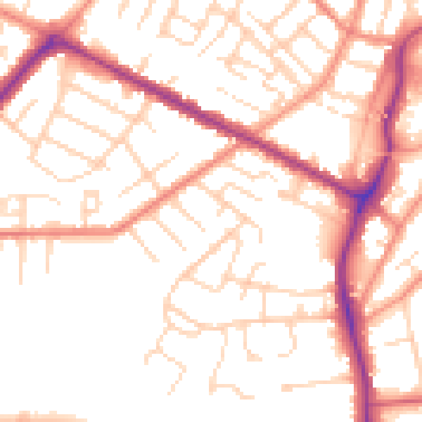 Daytime road noise heatmap for DN34 4PD