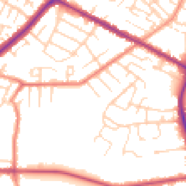 Daytime road noise heatmap for DN34 4PP