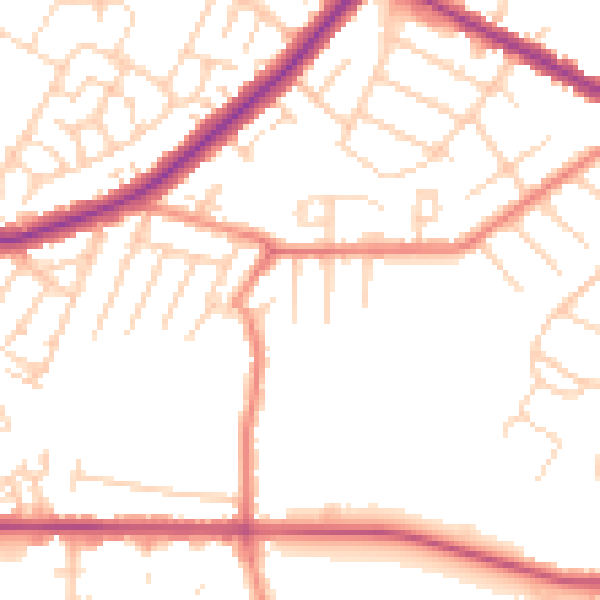 Daytime road noise heatmap for DN34 4QX