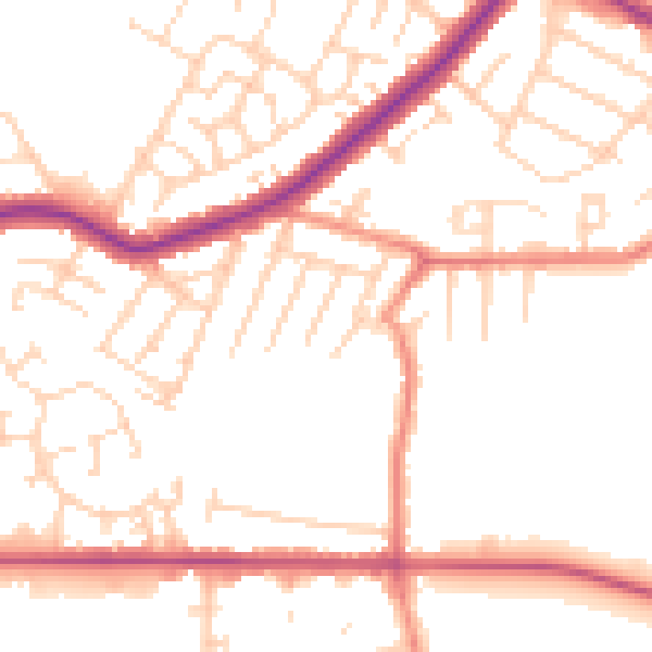 Daytime road noise heatmap for DN34 4RD