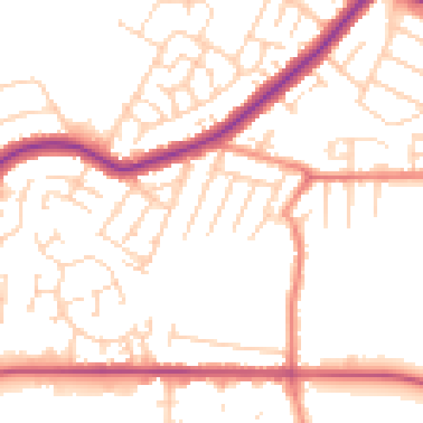Daytime road noise heatmap for DN34 4RE