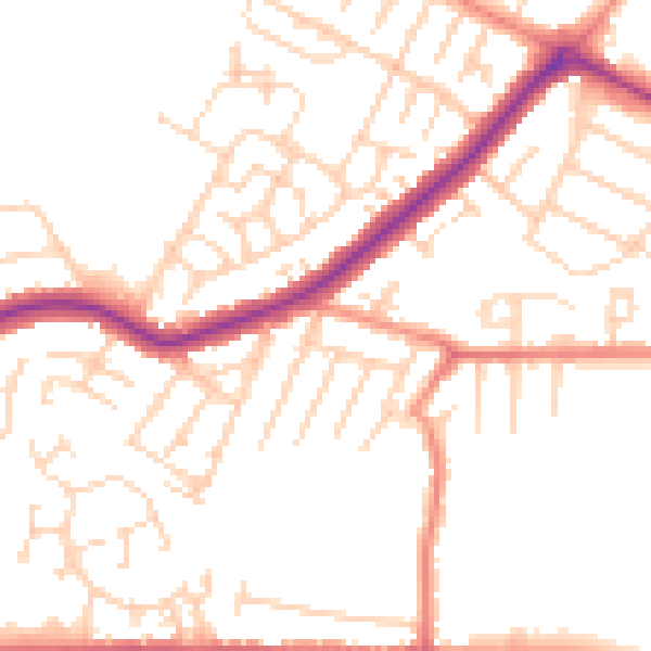 Daytime road noise heatmap for DN34 4RQ