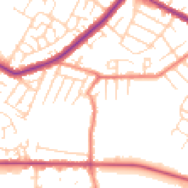 Daytime road noise heatmap for DN34 4RY
