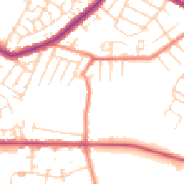 Daytime road noise heatmap for DN34 4SA