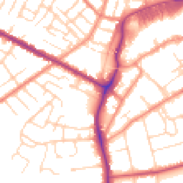 Daytime road noise heatmap for DN34 4SU