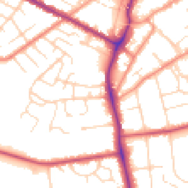 Daytime road noise heatmap for DN34 4TA