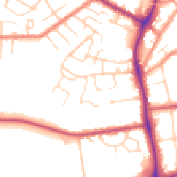 Daytime road noise heatmap for DN34 4TF