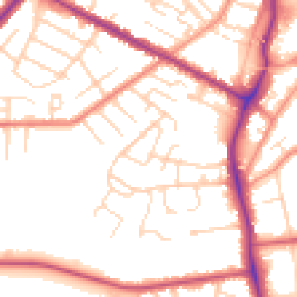 Daytime road noise heatmap for DN34 4TS