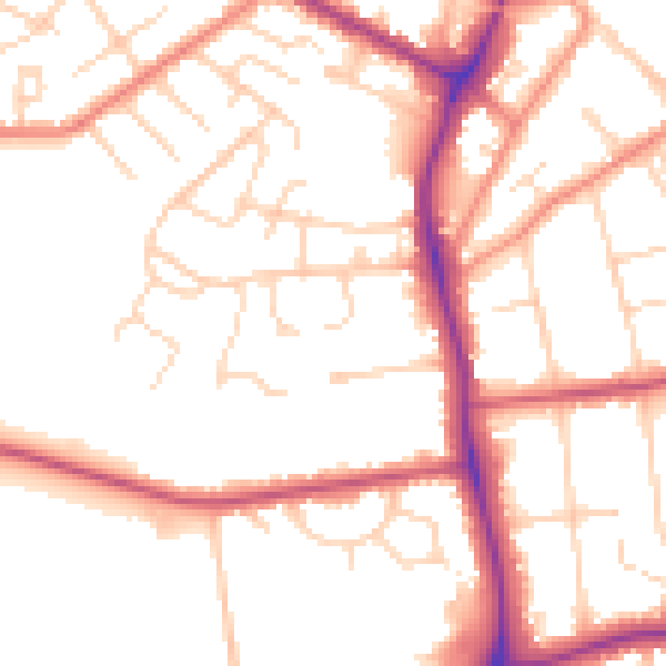 Daytime road noise heatmap for DN34 4UD