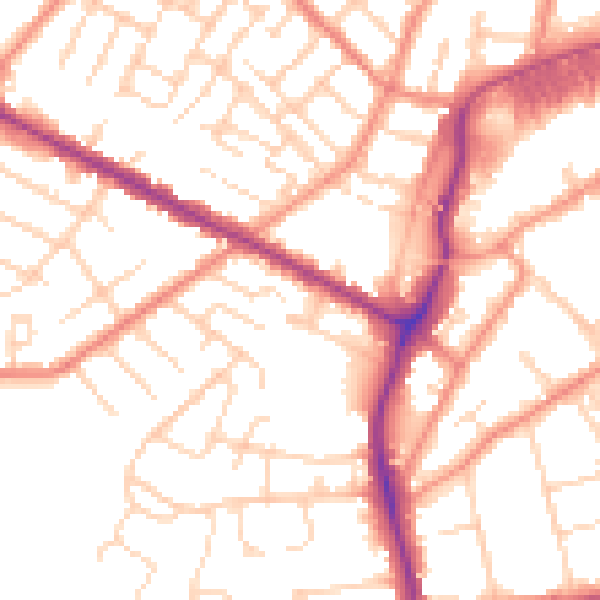 Daytime road noise heatmap for DN34 4UF