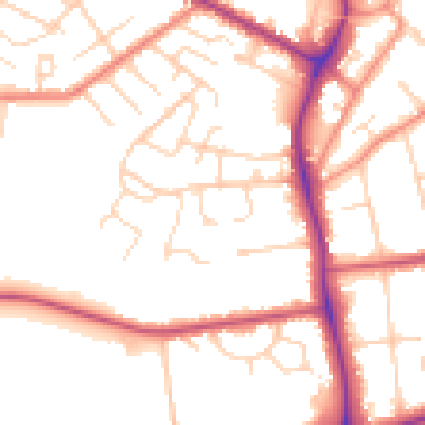 Daytime road noise heatmap for DN34 4UG