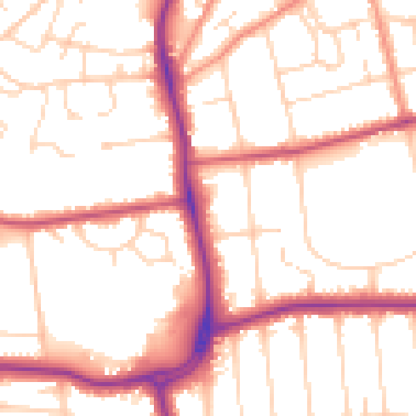 Daytime road noise heatmap for DN34 5AD