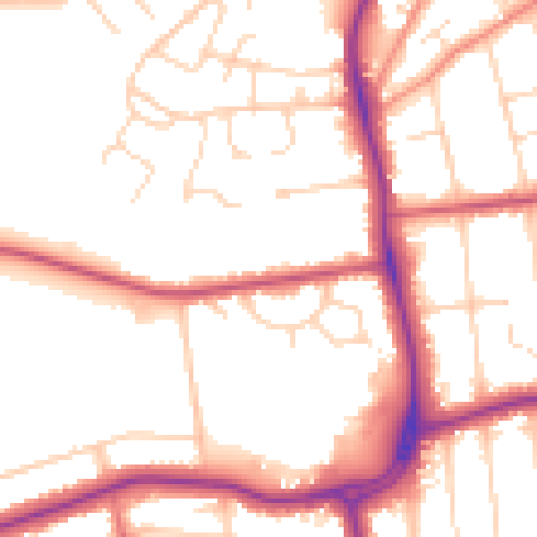 Daytime road noise heatmap for DN34 5AE