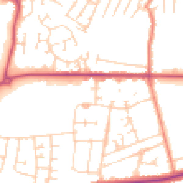 Daytime road noise heatmap for DN34 5ED