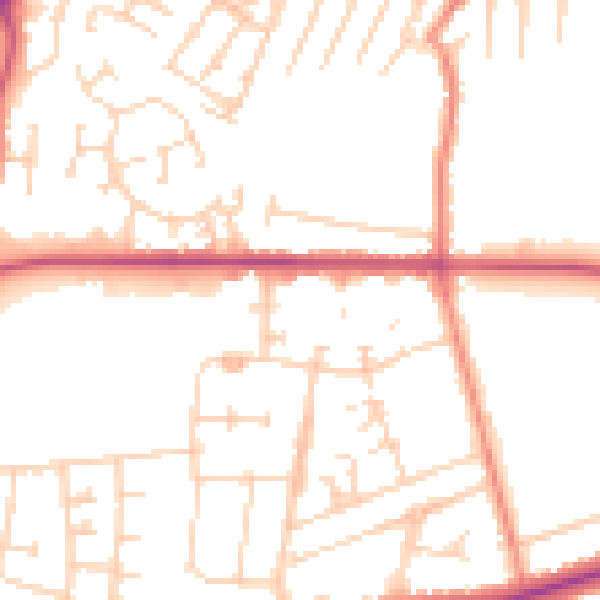 Daytime road noise heatmap for DN34 5EH