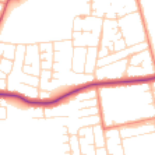 Daytime road noise heatmap for DN34 5HY