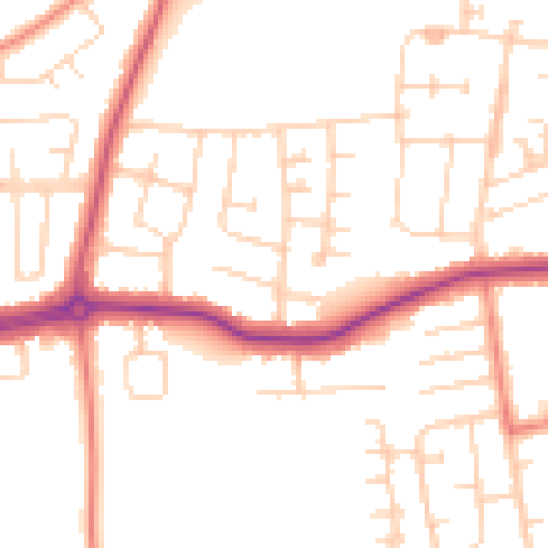 Daytime road noise heatmap for DN34 5JN
