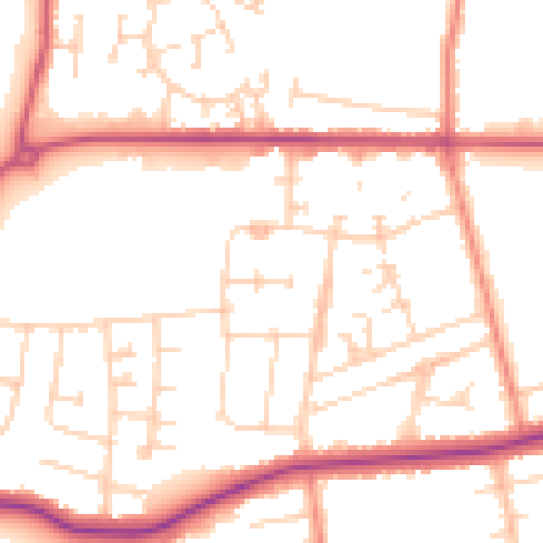 Daytime road noise heatmap for DN34 5LE