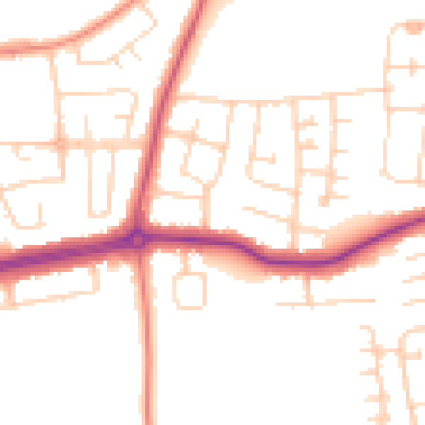 Daytime road noise heatmap for DN34 5NE