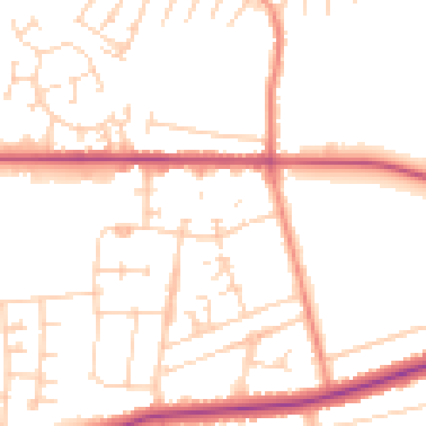 Daytime road noise heatmap for DN34 5NN