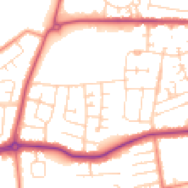Daytime road noise heatmap for DN34 5NT