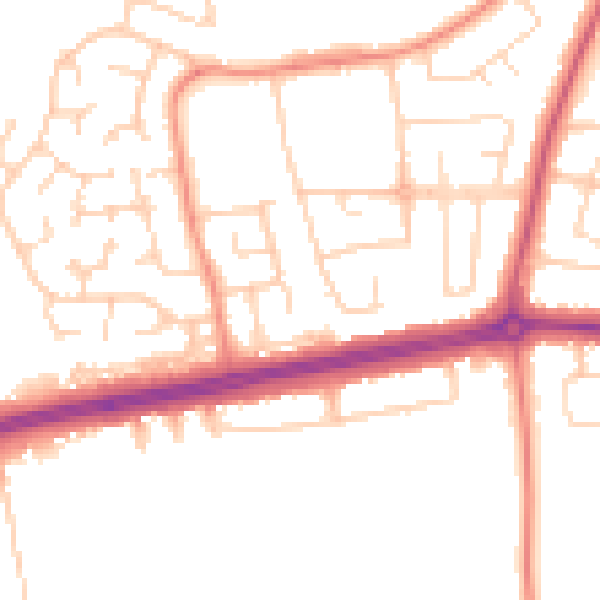 Daytime road noise heatmap for DN34 5QP