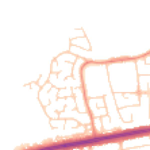 Daytime road noise heatmap for DN34 5QY