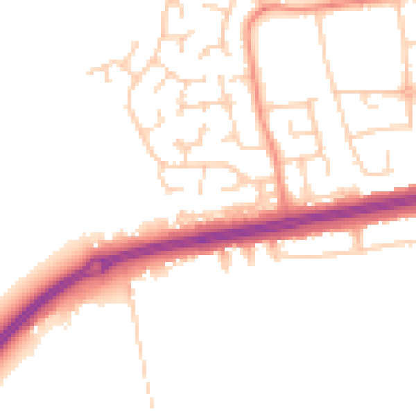 Daytime road noise heatmap for DN34 5RG