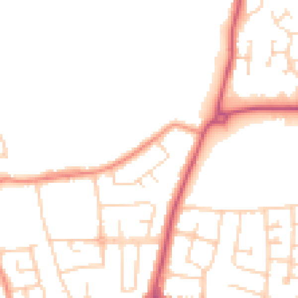 Daytime road noise heatmap for DN34 5RW