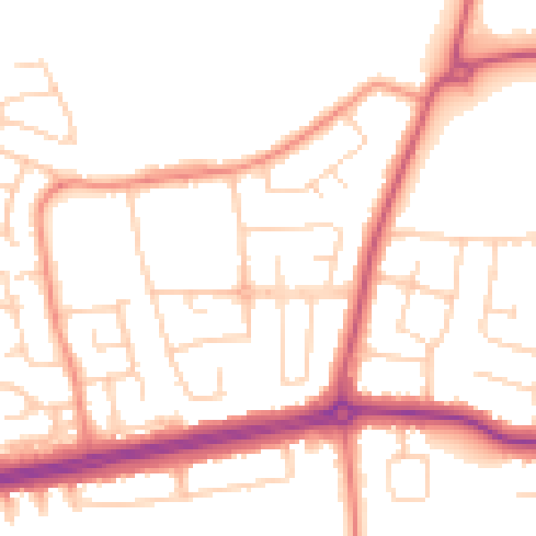 Daytime road noise heatmap for DN34 5SA