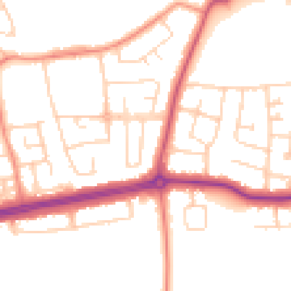 Daytime road noise heatmap for DN34 5SE