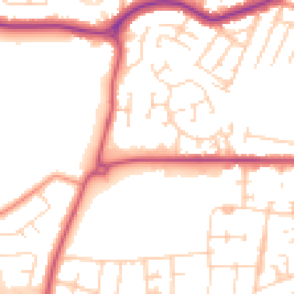 Daytime road noise heatmap for DN34 5ST