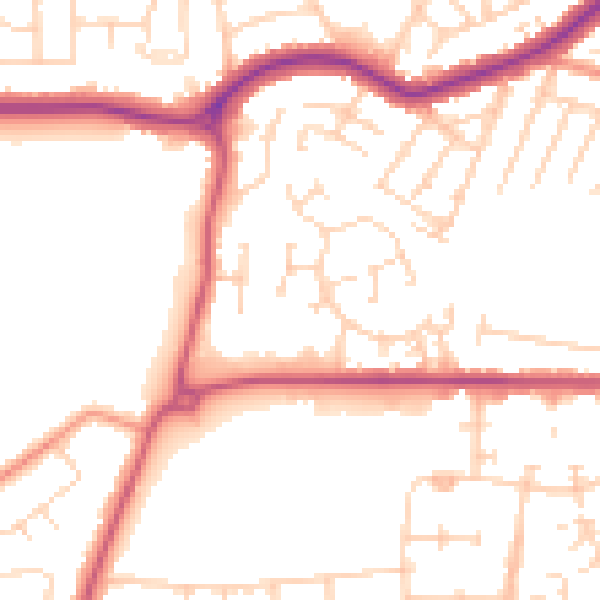 Daytime road noise heatmap for DN34 5UR