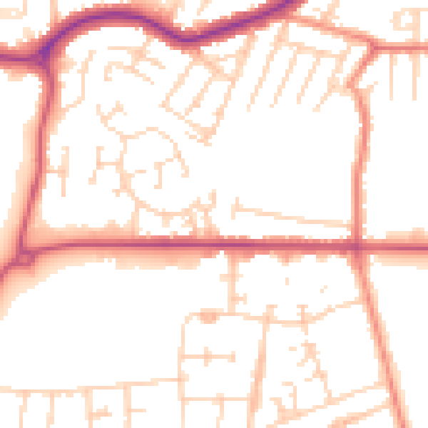 Daytime road noise heatmap for DN34 5UU