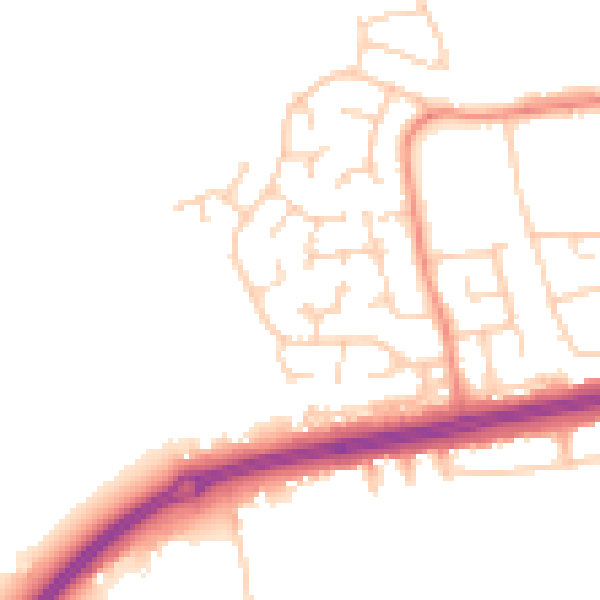 Daytime road noise heatmap for DN34 5XB