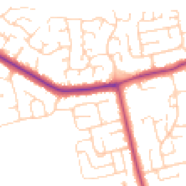 Daytime road noise heatmap for DN36 4AA