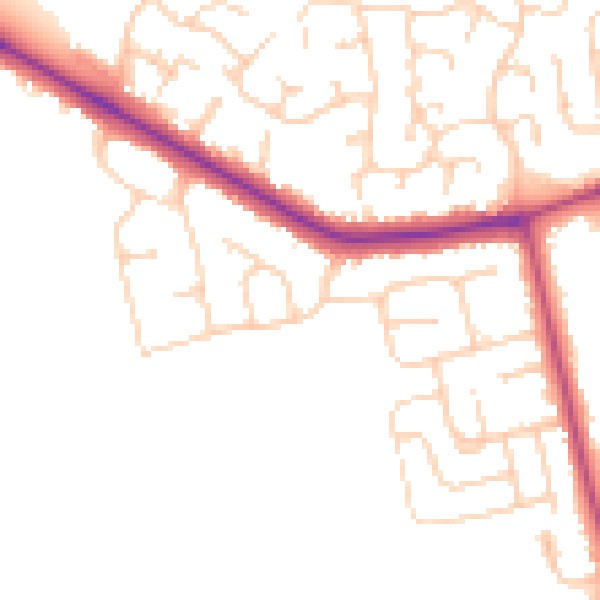 Daytime road noise heatmap for DN36 4AB