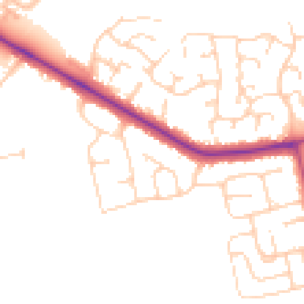 Daytime road noise heatmap for DN36 4AE