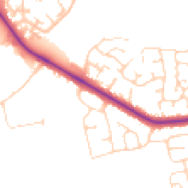 Daytime road noise heatmap for DN36 4AG