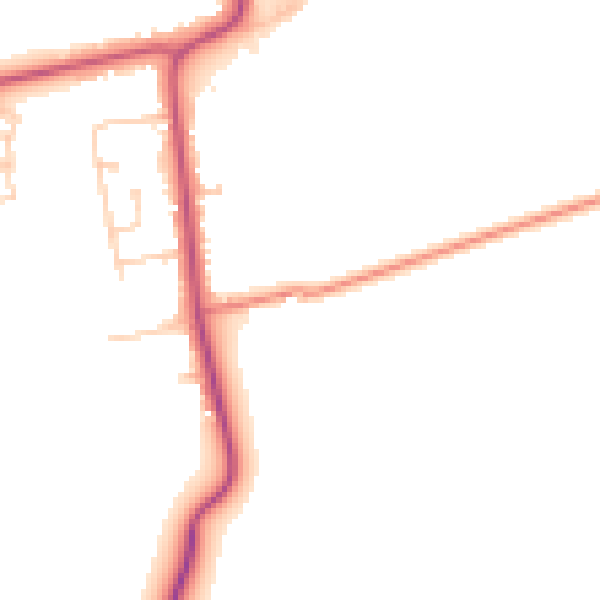 Daytime road noise heatmap for DN36 4AL