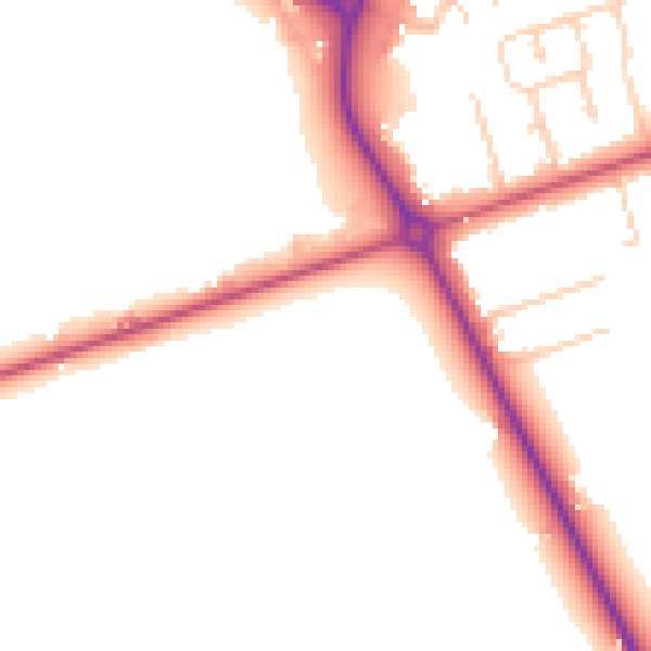 Daytime road noise heatmap for DN36 4AR