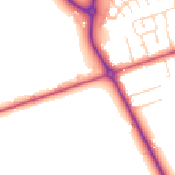 Daytime road noise heatmap for DN36 4AU