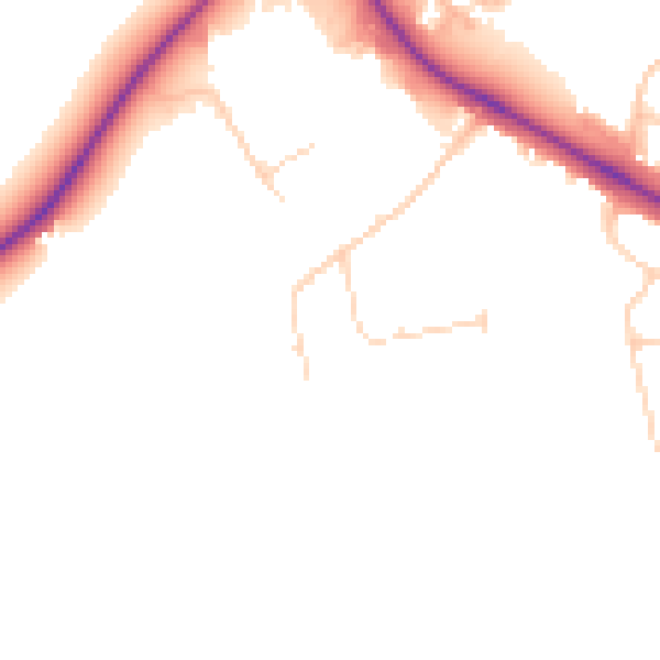 Daytime road noise heatmap for DN36 4AW